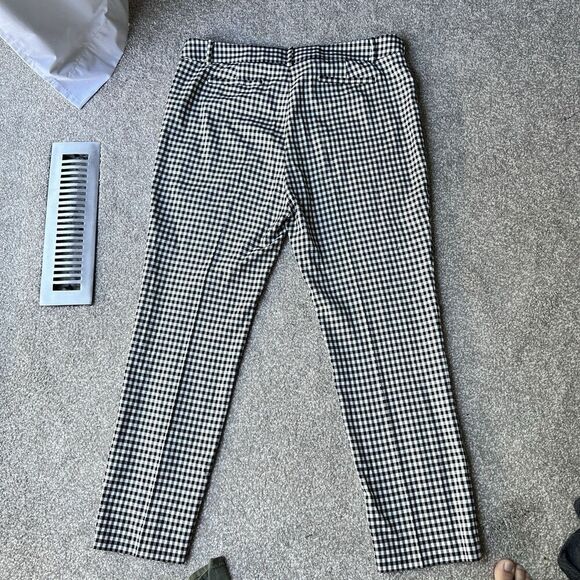 Anne Klein Womens The Director Pant Straight Leg Trousers Gingham Sz 12 Medium - Picture 2 of 9